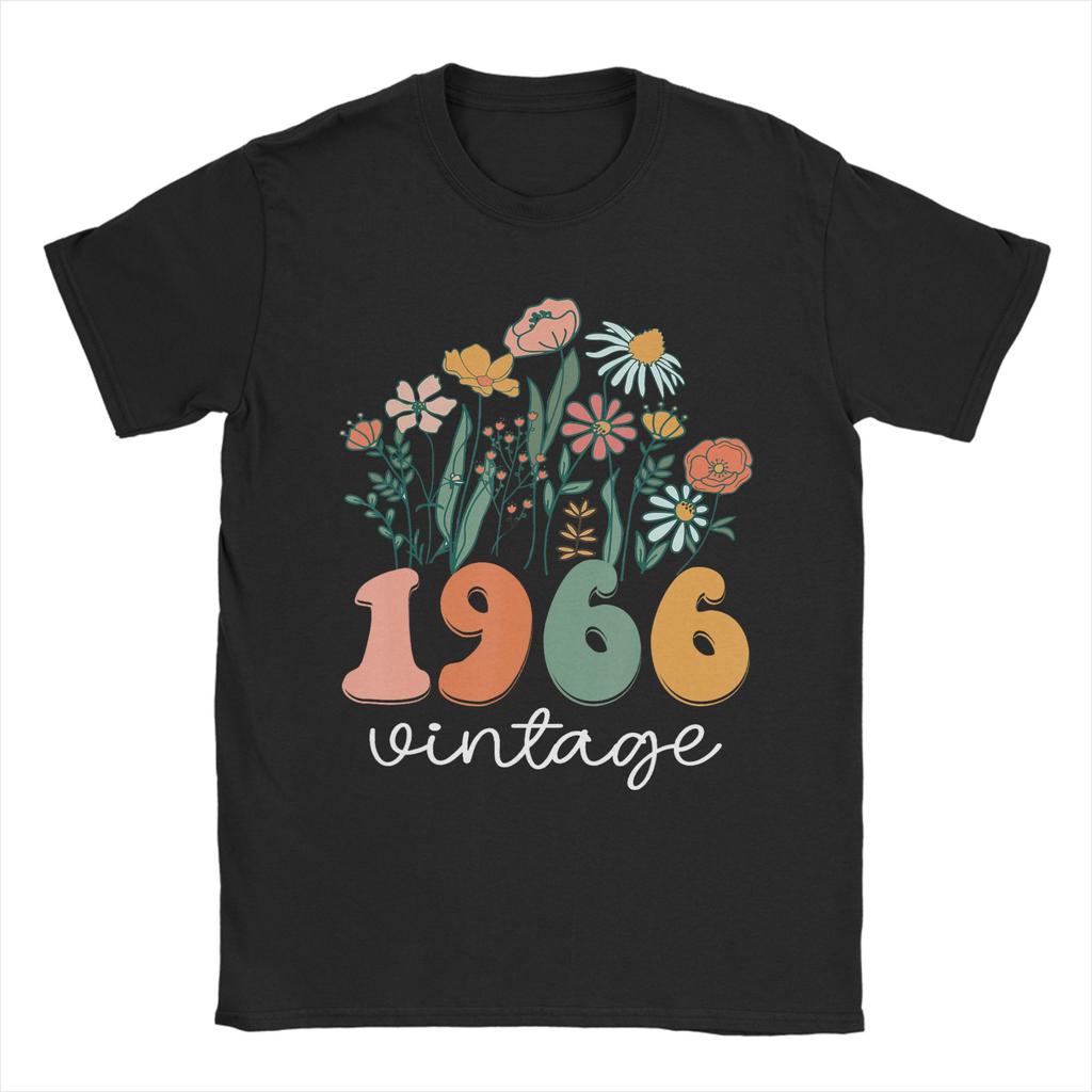 Unisex Unisexs TShirts 60th Birthday Vintage 1966 Legend Fashion Cotton Tee Shirt T Shirt Crew Neck Clothing Birthday Gift