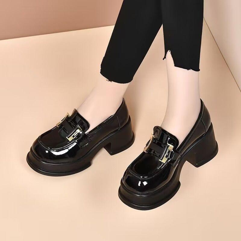 British style platform small leather shoes 22 new spring small height increase single shoes small leather shoes