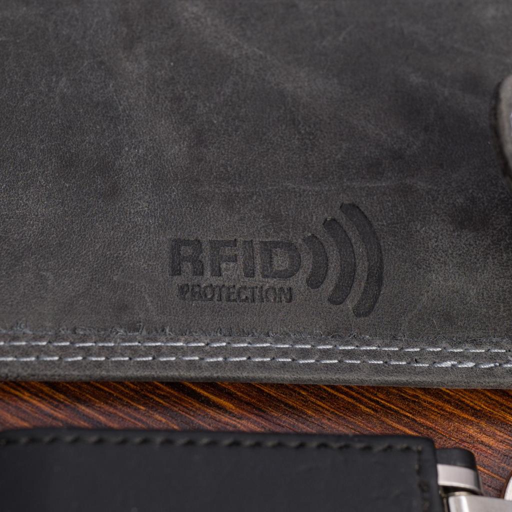 Men's Vintage Horizontal Classic Black Leather Wallet RFiD Beltimore S51