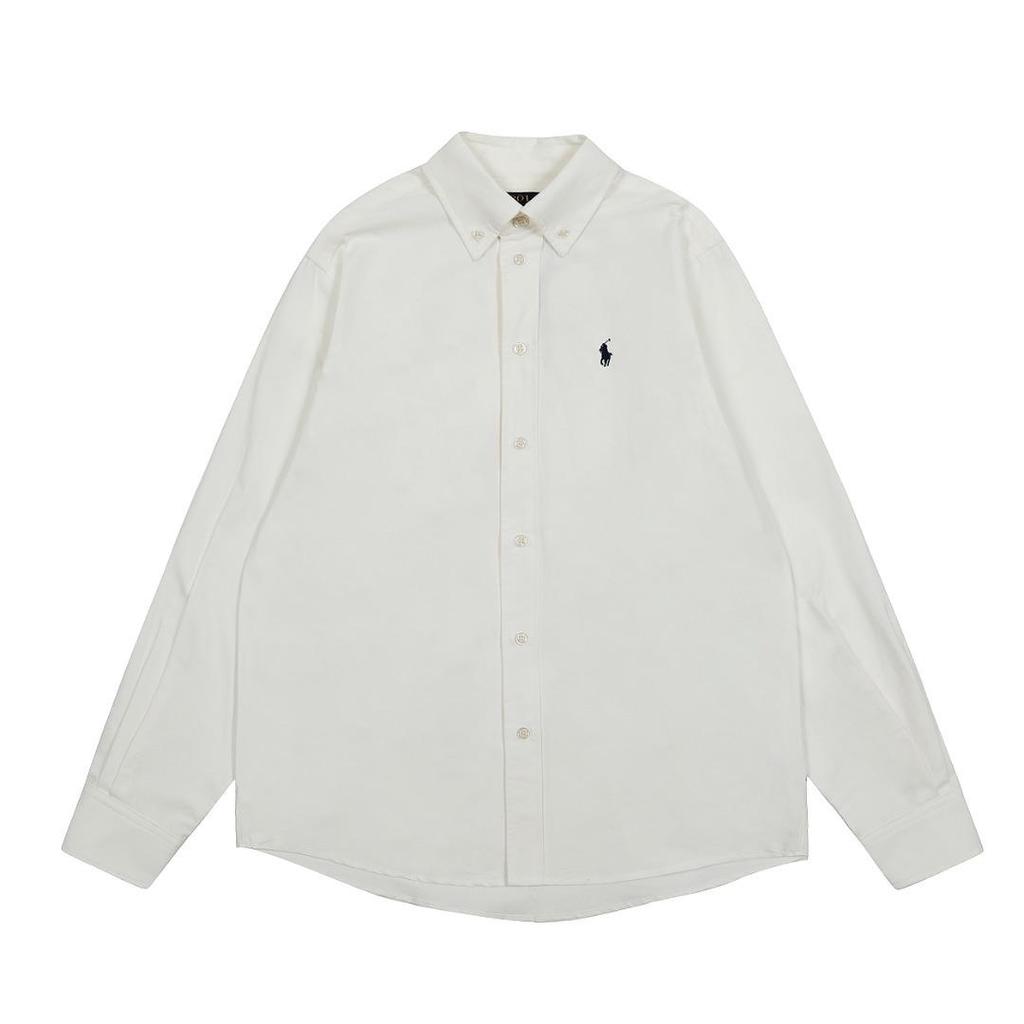 Unisex Classic RL Old Money Embroidered Horse Long Sleeve Casual Shirt