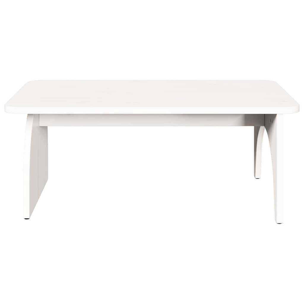 White Coffee Table 80 X 50 X 31 Cm Solid Pine Wood