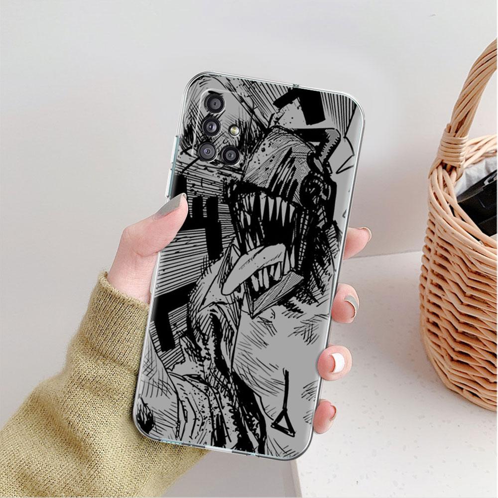 Clear Case For Samsung Galaxy A52 A12 A51 A32 A21s A71 A32 A22 50 A70 A31 A72 5G Phone Cover Chainsaw Man Cool