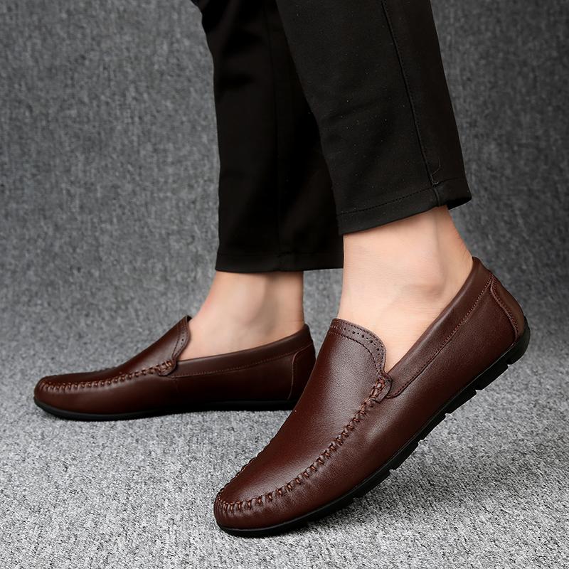 Luxury Brand Mens Casual Shoes Genuine Leather Men Business Flat Top Quality Male Oxford Shoes Handmade Breathable Walking Shoes