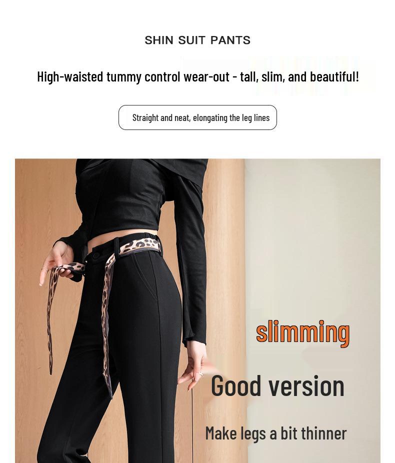 Women's High Waist Black Micro Flare Pants - Slimming Drape, Small Sizes, Bell Bottom Style for Spring/Autumn.