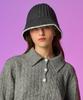 KOLEAT Grobstrick Unifarben Colorblock Winter Fischerhut [Grau]