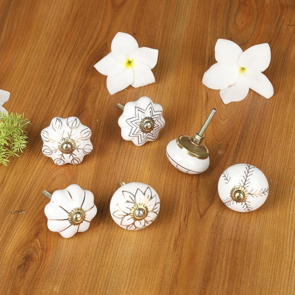 Butoni decorativi aurii pentru dulap, dulapuri de bucătărie, comode și bufete, decor interior casă - Pachet de 6