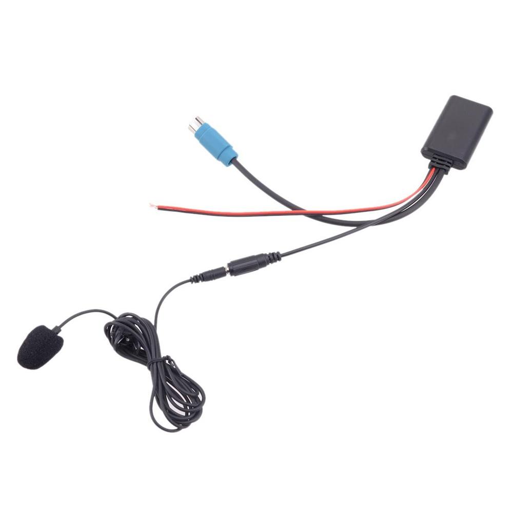Bluetooth Music Adapter AUX Audio Cable with Microphone For Alpine KCE-237B