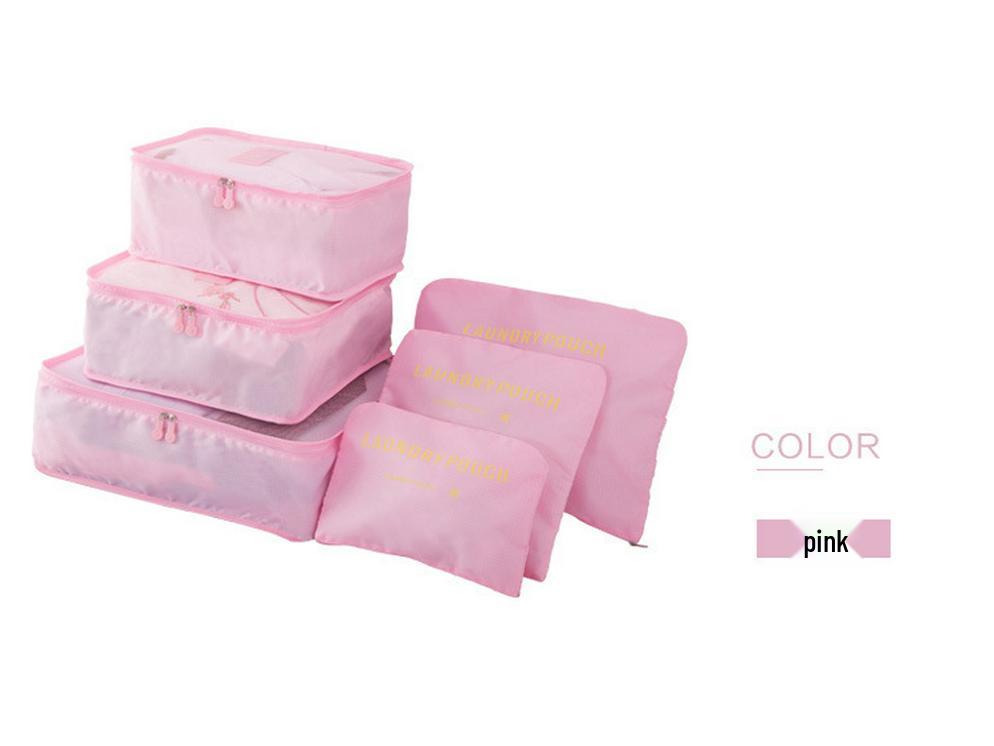 Spot Travel Six-Piece Set: Large Capacity Clothes Storage & Portable Toiletry Cosmetic Bags