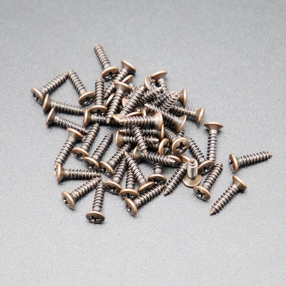 50Pcs Electric Guitar Panel Screw Guitar Socket Iron Core Cover Guard Plate Installation Fix 6 Coloering Screw 6