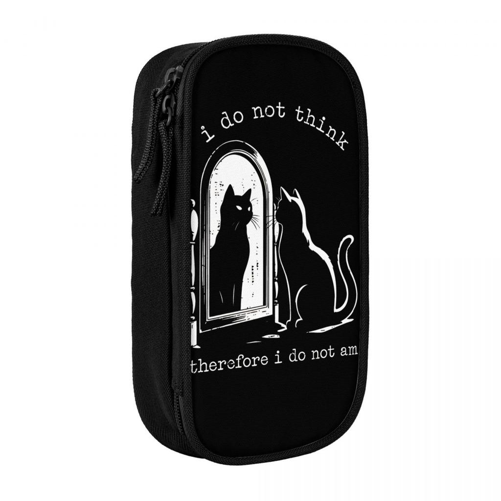 New I Do Not Think Therefore I Do Not Am Cat Pencil Cases Pencilcases Pen Large Storage Bag Students School Gifts Stationery