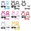Chiffon Scarf Cats Eye Glasses Bandana Tie Headband Earrings Halloween Costumes 50s Outfits 50s Costume Accessories Set