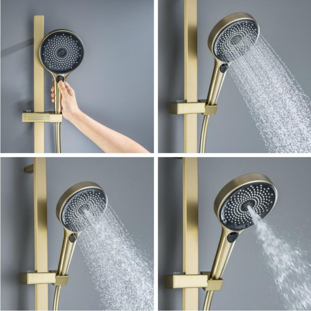 Smart Multifunction Brushed Rose Gold Bathroom Shower Faucet Concealed Rainfall Shower Faucet Ceiling Black Bath Shower Mixer