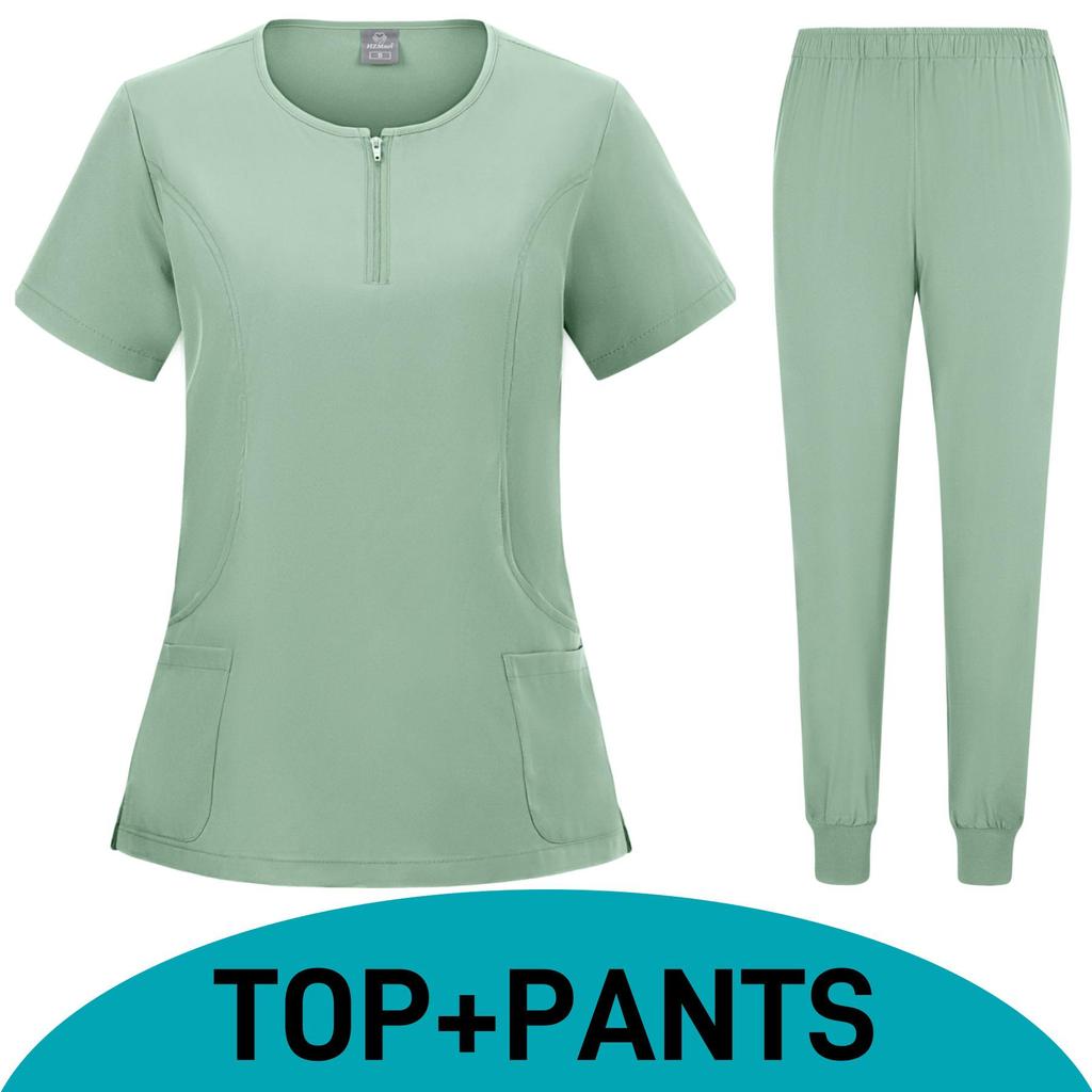 Women's Quick-Drying Elastic Surgical Gown Set - Washable Hospital Uniform for Dentists and Nurses