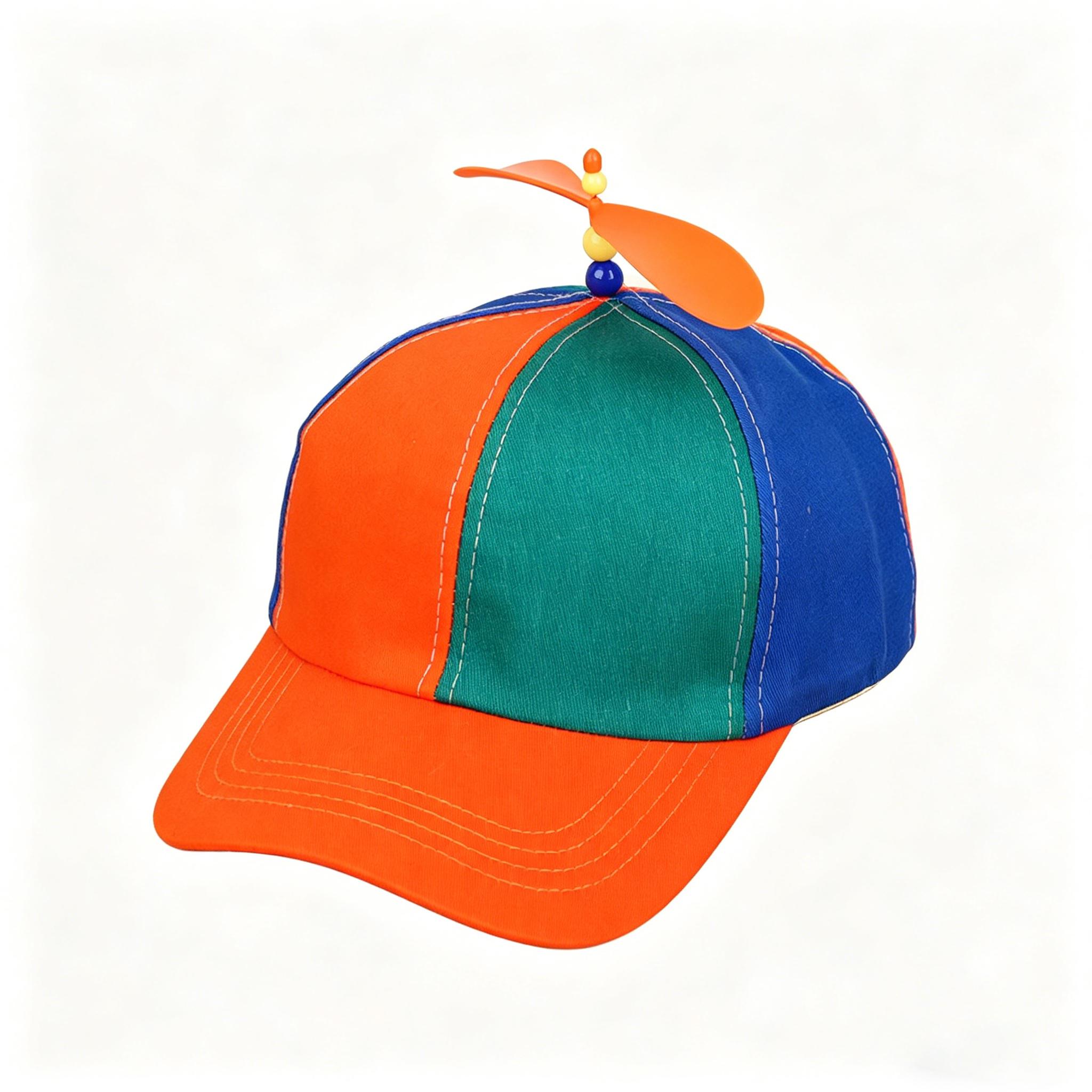 YIRAN Dayang hat Schattige Cartoon Propeller Baseballpet Kleurblok Bamboe Libel Stijl Zomer Zon Hoed Comfortabel Buiten Dagelijks Vizierpet S (50-52CM)