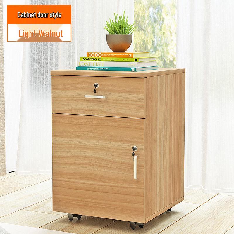 Mobile Lockable Filing Cabinet with Three Drawers - Floor-standing Storage for Office or Bedside