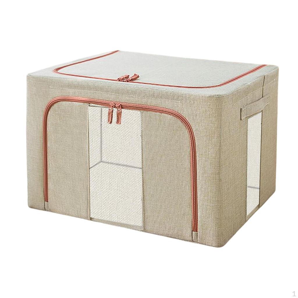 66L Clothes Storage Bag, Reinforced Waterproof Dustproof Basket with Large Capacity for