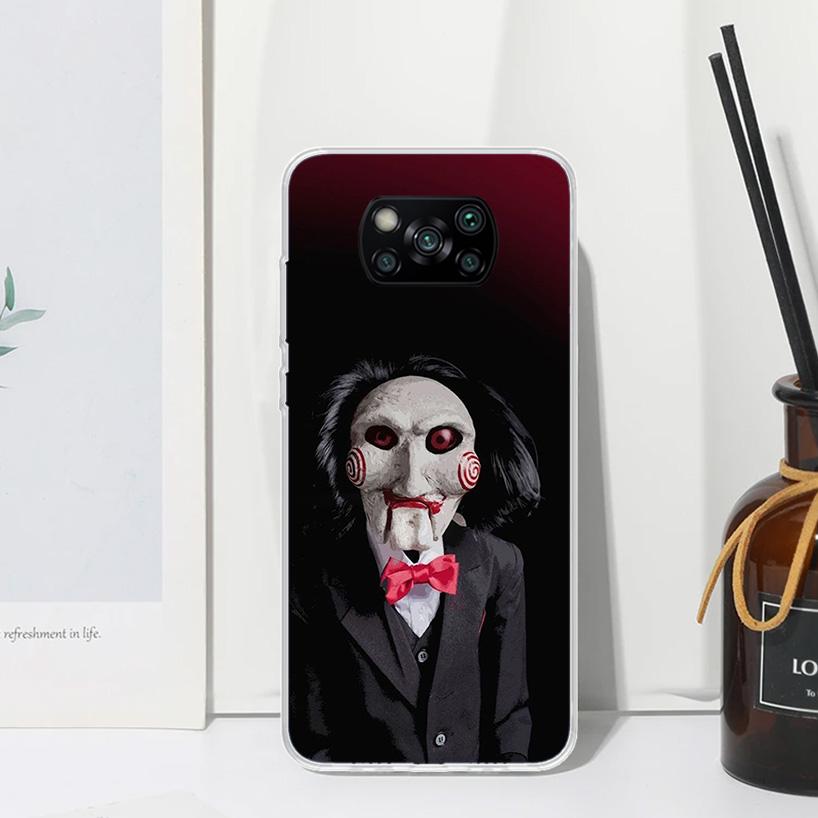 

The Jigsaw Killer Horror Phone Case For Xiaomi Poco X7 X6 X5 M7 M8 Pro F7 Ultra Redmi 15C 15 13C 13 12C 12 10 10C 10A Art Fundas Xiaomi Poco X6 Pro