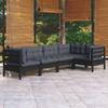 Day and Night - Day and Night Garden Furniture 5 Pieces with Black Pine Wood Cushions