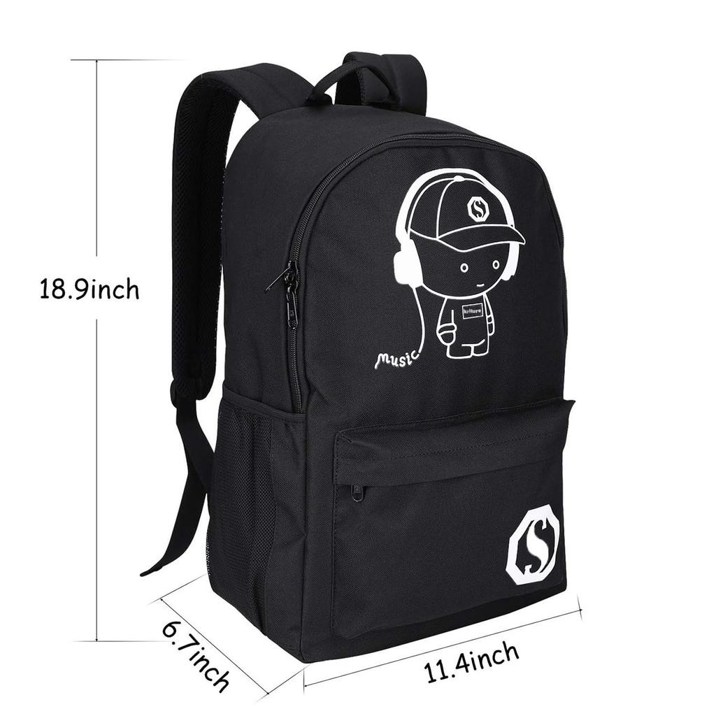 Kriture Luminous Backpack, Multifunctional, Waterproof, Large Capacity, Lightweight, for Men and Women, Suitable for Boys, Girls, Elementary, Middle,