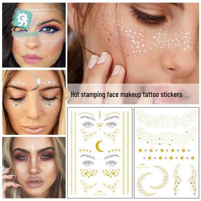 Waterproof Metallic Face Tattoo Stickers - Freckles & Party Designs