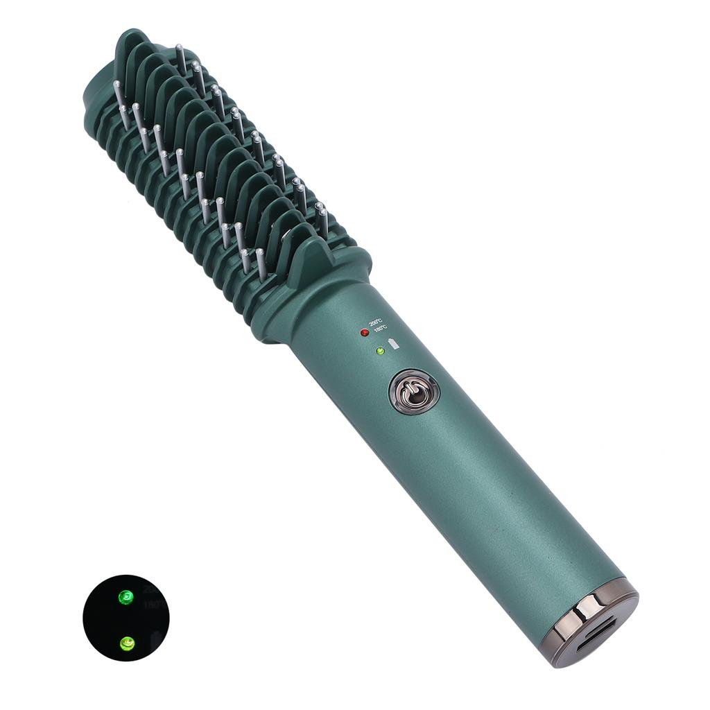 USB Hair Straightener Brush Comb Temperature Adjustable Hair Straightening Brush