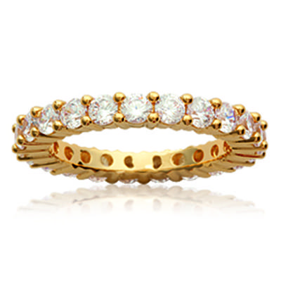 Ehering Vergoldet 'For Life' Weißgold - 3 mm