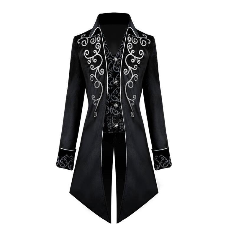 3 Style Halloween Party Cosplay Costume Men's Victorian Steampunk Windbreaker Retro Prince Medieval Dress Renaissance Embroidery Jacket
