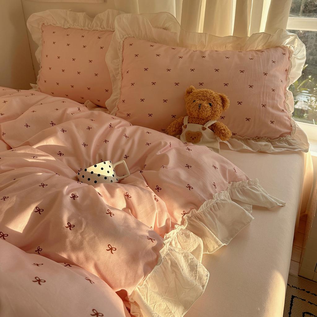 Korean Lace Bed, Pure Cotton, Cotton Bed Sheet, Quilt Cover, Student Dormitory Bedding