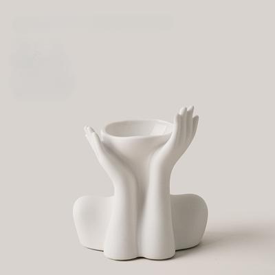 Ludzkie ciało głowa kobieca wazon mały wazon na kwiaty nowoczesny biały ceramiczny wazon do ogrodu dom salon stół sztuka statua wewnątrz na zewnątrz wystrój