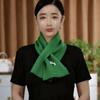 Winter Imitation Wool Blend Knitted Small Scarf Women's New Versatile Atmosphere Warm Cross Scarf Neck Protection Collar Scarf