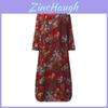Damen Vintage Lässiges Blumenmuster Lockerers Kleid Kaftan Langes Maxishirt Mit Zeitlosem Design
