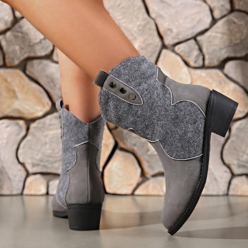 Martin boots women's winter new large size retro splicing two-color fashion short women's boots