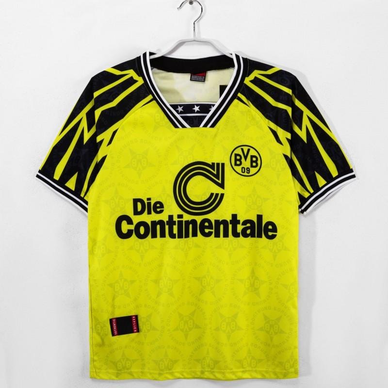 Maillot de Football Dortmund Rétro Manches Courtes Streetwear Décontracté Style Hip Hop Maillot de Fan Bundesliga