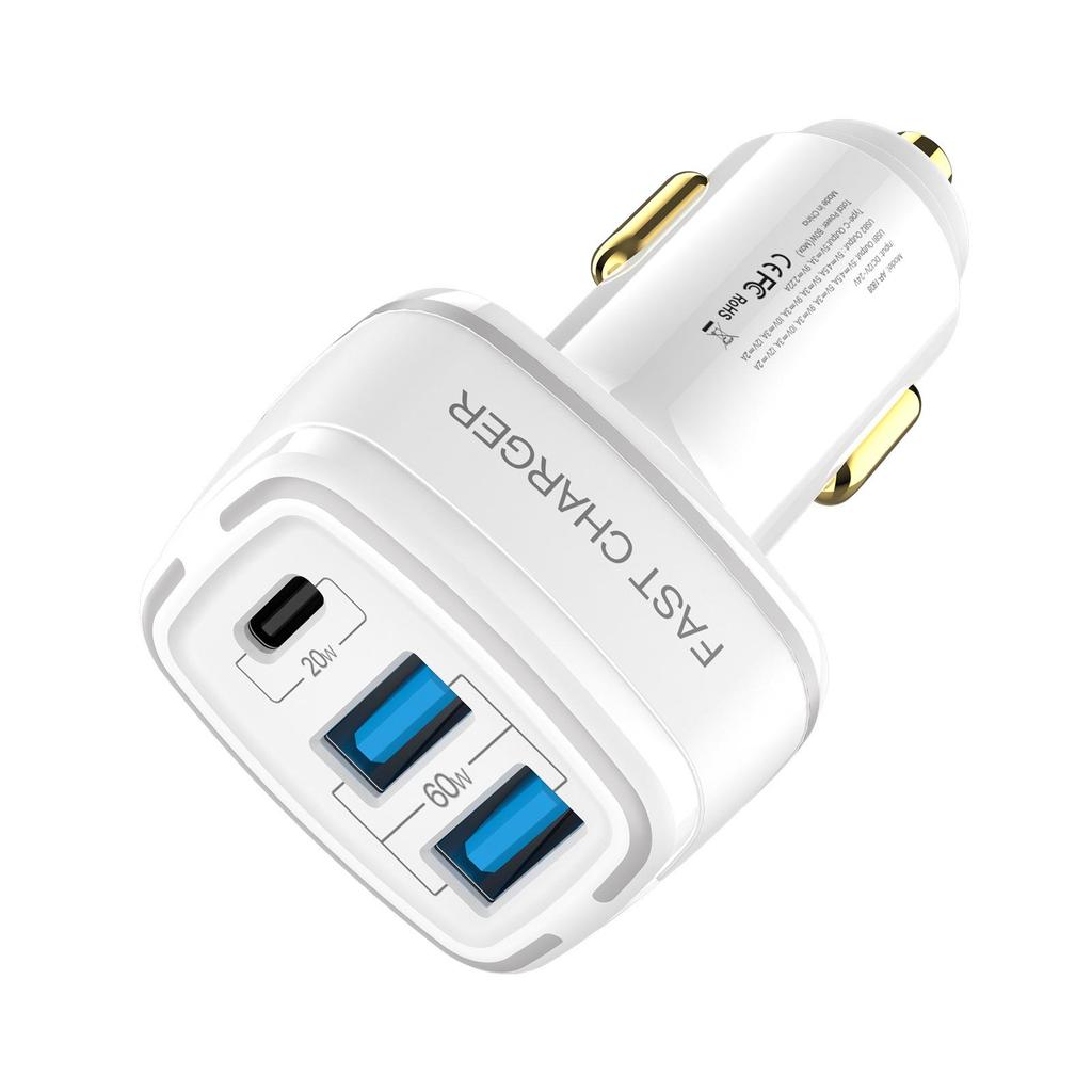 80W 5A Type-C PD3.0 & QC4.0 Fast Car Charger, Fully Compatible, Smart Charging