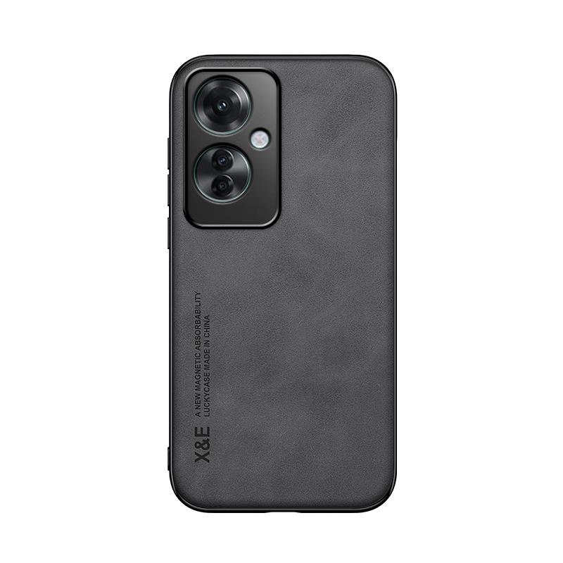 KEYSION Luxusní kožené pouzdro pro OPPO Reno11F 5G Silikon+PC Nárazuvzdorný zadní kryt telefonu pro OPPO Reno 11F 5G
