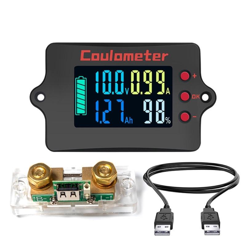 High Precised 36V 24V Battery Counter Coulombmeter with USB Power Cable for Accurate Voltage and Current Readings