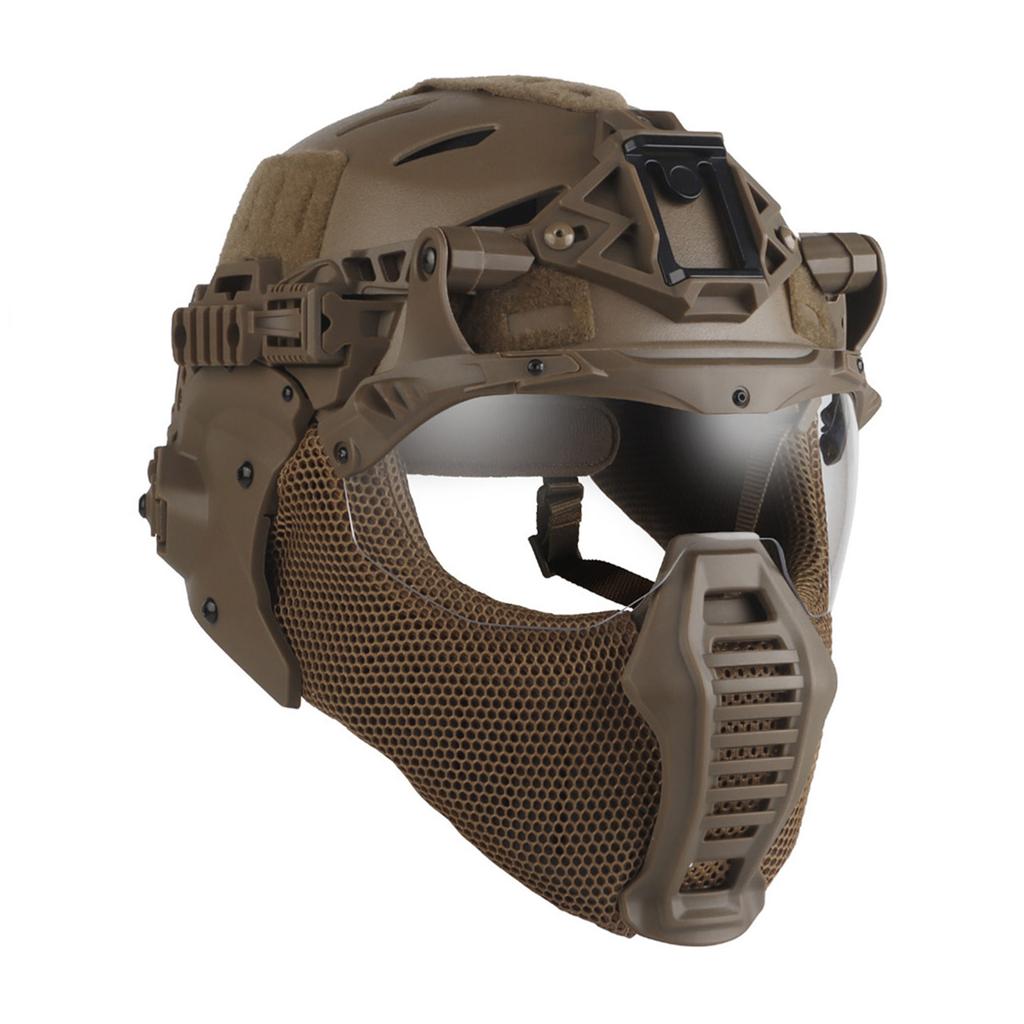 Maschera Airsoft con Occhiali Protezione Integrale Casco Protettivo per Paintball Festa Cosplay
