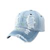 New washed ripped baseball cap for women, European and American enlarged and deepened peaked cap, big head circumference hat for men