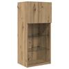 TV Wall Unit with LED Light Strips 6 pcs Reclaimed Wood Effect Particleboard