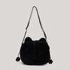 Personalized plush kitten bag women's new fashion fluffy shoulder bag spoof black cat messenger bag women