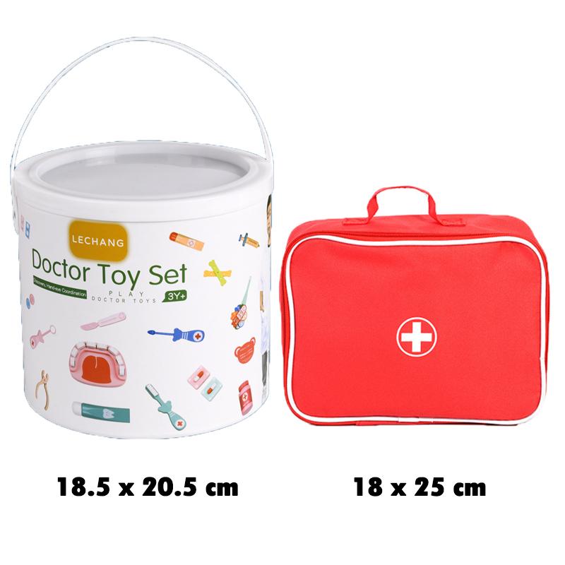 Wooden Pretend Play Doctor Set Educational Toys for Kids Simulation Medicine Chest Kit Dentist Nurse Games Medical Toys for Girl