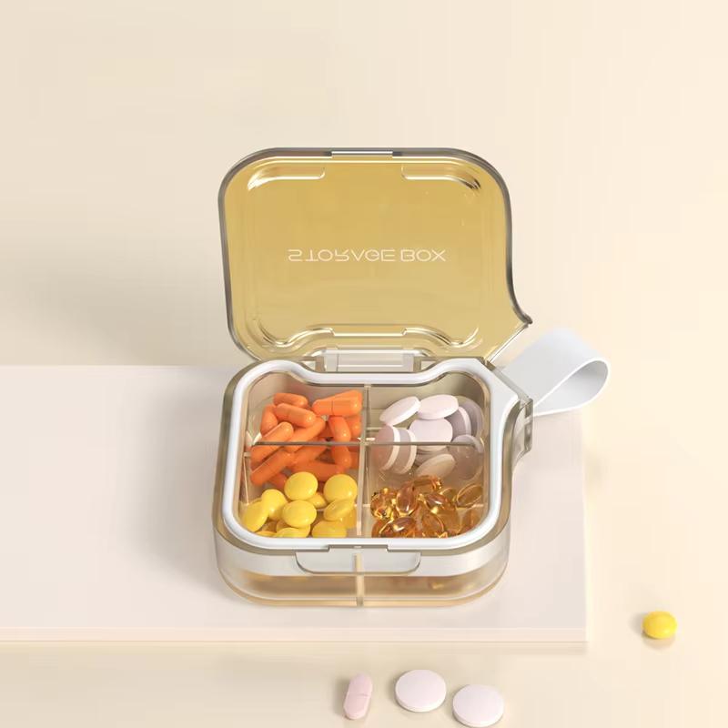Untior Pill Box Portable Dispenser on-The-Go Calcium Tablet Medication Dispenser Seven Days Large Capacity Sealed Pill Cases