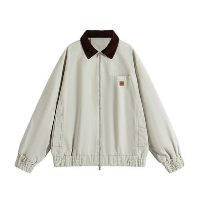 Pure Cotton Jacket for Men's New Jacket American Washable Antique Loose Lapel Men's Spring and Autumn Clothing