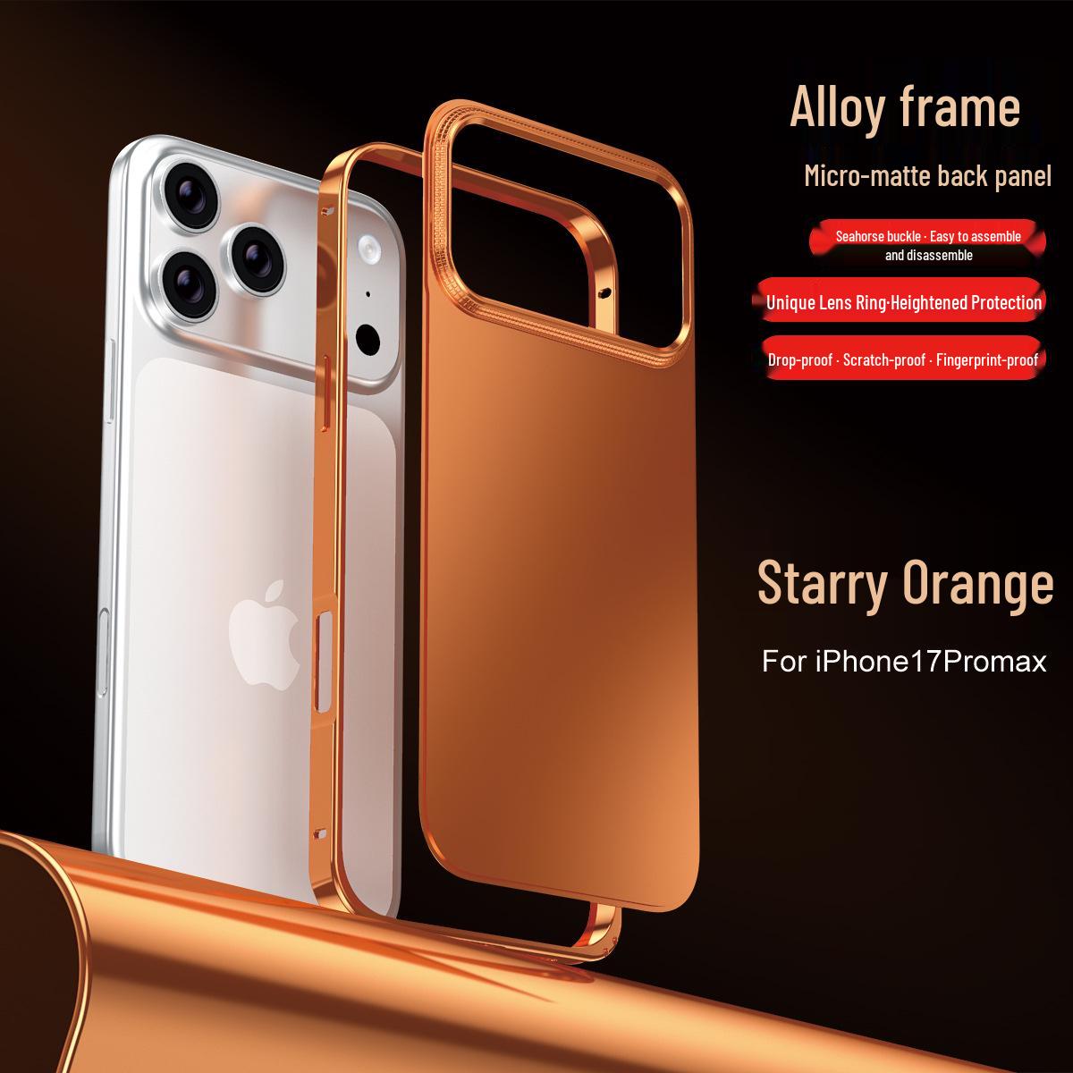 

Apple 17 Pro Max Matte All-Metal Case: Seahorse Buckle, Heat Dissipation, 16PM High-End Protective Shell. iPhone 16 Pro