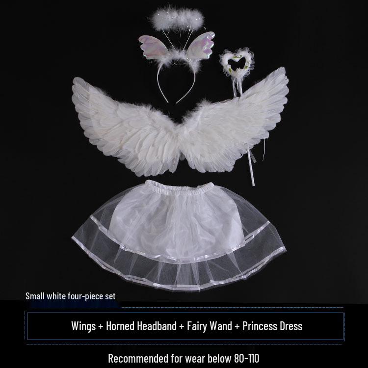 Ali di Piume d'Angelo Accessori per Bambini e Adulti - Perfette per il Palcoscenico, Halloween o le Celebrazioni del 1° Giugno