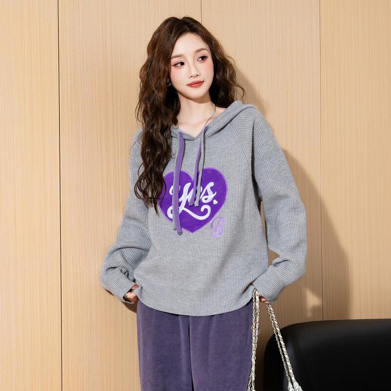 

TonLion Women s Relaxed Fit Hooded Knit Cardigan L