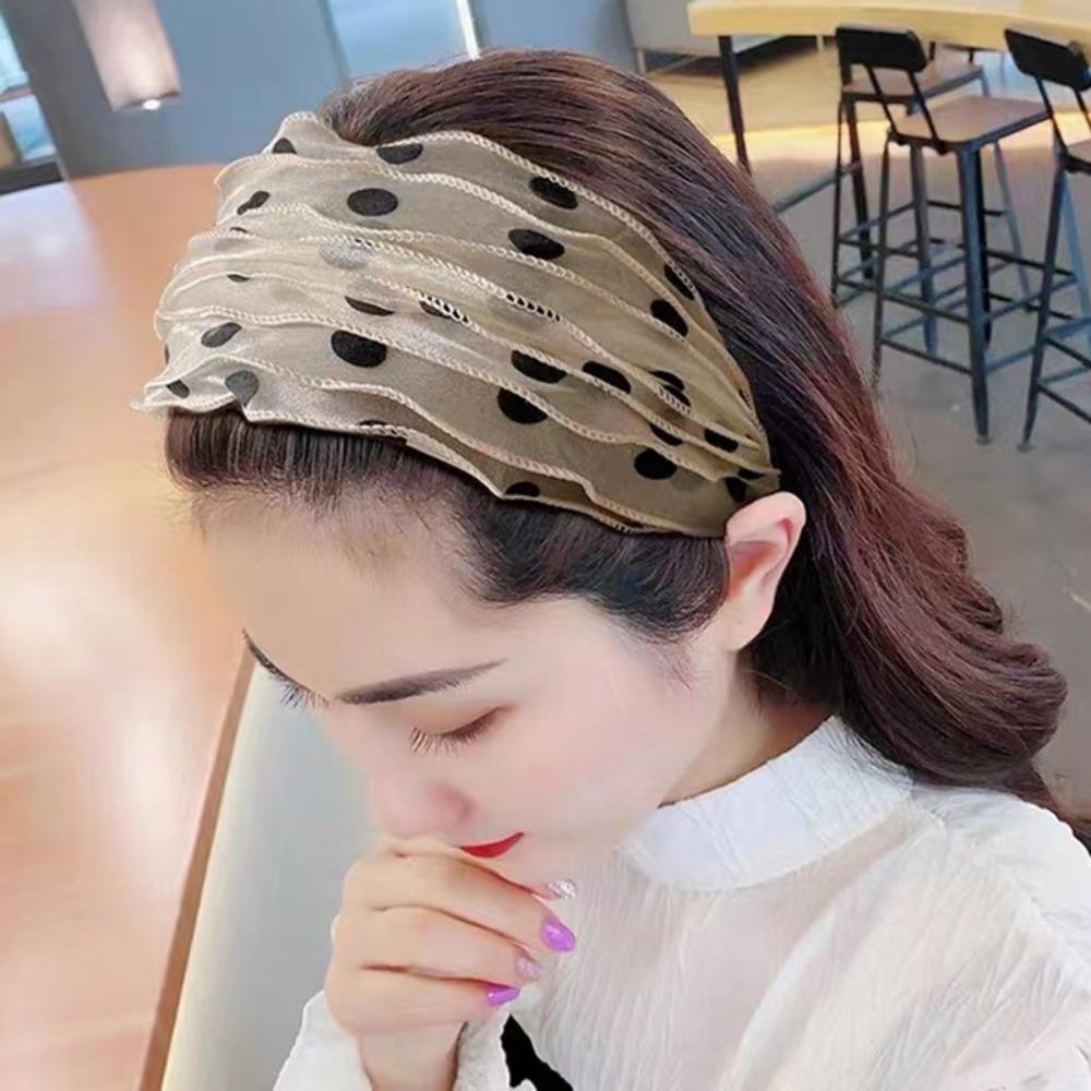 Women Headband Korean Headwear Mother Hair Hoop Mesh Hairbands Fashion Sequin Hair Band