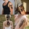 3pcs Temporary Tattoo Waterproof Long-lasting Body Stickers Knight With Castle Skull With Nun Axe With Skull For Thighs
