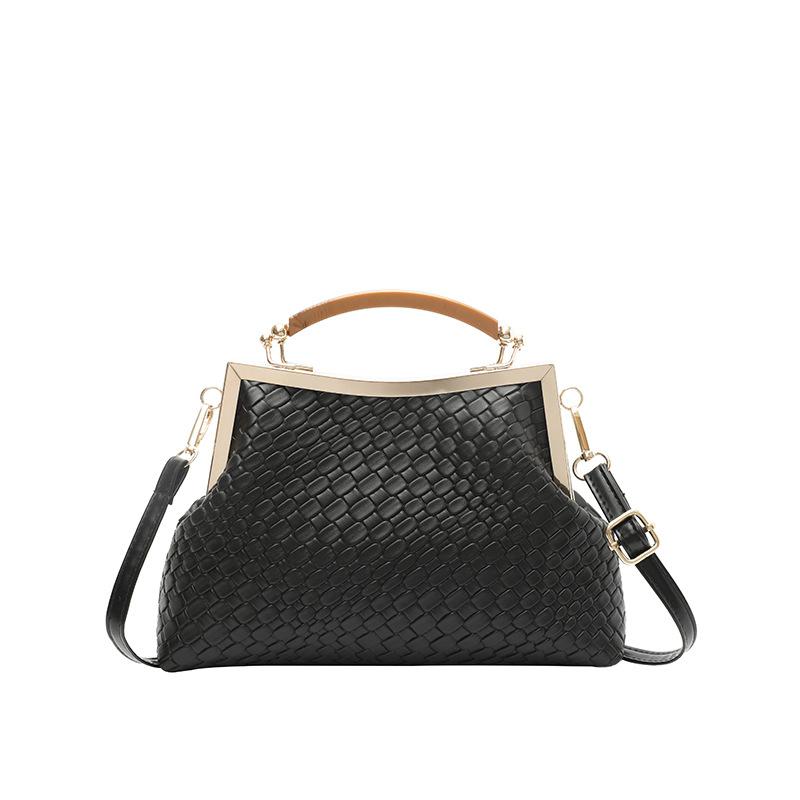 Women's New Fashionable Handbag with Indentation, Hand-held Clip, Shell Bag, Fashionable Temperament, Single Shoulder Crossbody Small Bag