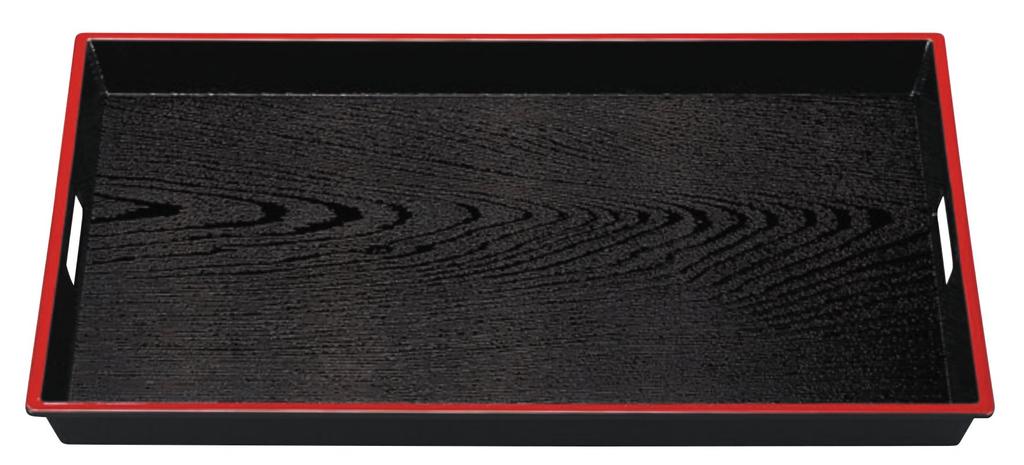 Woodgrain side black and 2 shaku ABS coating tray, red, (approx. 1.5 m), resin, non-stick